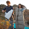 Ультралёгкий спальный мешок NATUREHIKE CNK2350WS023 M300 хлопковый с капюшоном весна осень серый, молния слева 6927595775974